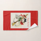 Vintager neues JahrSnowman Handtuch (Handtuch)