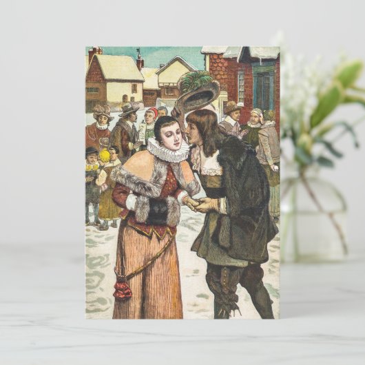 Vintager Neujahrskalender Feiertagskarte (Stehend Vorderseite)