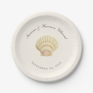 Vintager neutraler Single - Seashell Hochzeitsempf Pappteller