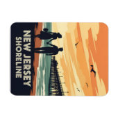 Vintager New Jersey Shoreline Sunset Magnet (Horizontal)
