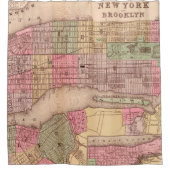 Vintager New York City Map Duschvorhang (Vorderseite)