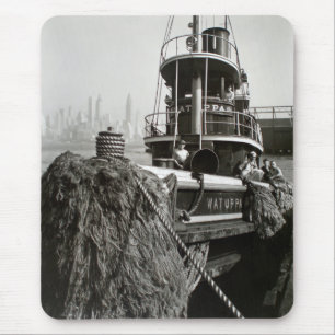 Vintager New- York Cityufergegend-Schlepper Mousepad