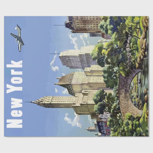 Vintager New- York Geschenkpapier (Flach)