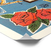 Vintager New Yorker Staat Karte 18x12, Print Poster (Ecke)