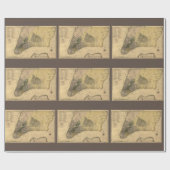 Vintager New Yorker Stadtplan, 1789, wiederhergest Geschenkpapier (Flach)