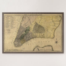 Vintager New Yorker Stadtplan, 1789, wiederhergest
