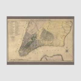 Vintager New Yorker Stadtplan, 1789, wiederhergest Seidenpapier