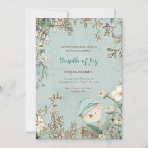 Vintager Niedlicher Bär Foto Botanical Baby Birth