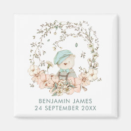 Vintager Niedlicher Bären Name Geburtsdatum Magnet