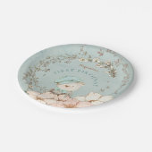 Vintager Niedlicher Bärenjunge Grün 1. Geburtstag  Pappteller (Schrägansicht)