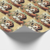 Vintager Niedlicher Beagle Welpe Geschenkpapier (Ecke)