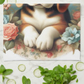Vintager Niedlicher Beagle Welpe Geschirrtuch (Gefaltet)