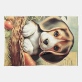 Vintager Niedlicher Beagle Welpe Geschirrtuch (Horizontal)