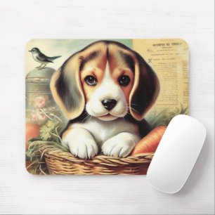 Vintager Niedlicher Beagle Welpe Mousepad