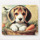 Vintager Niedlicher Beagle Welpe Mousepad (Vorne)