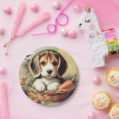 Vintager Niedlicher Beagle Welpe Pappteller (Party)