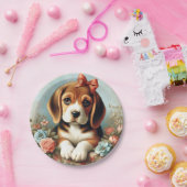 Vintager Niedlicher Beagle Welpe Pappteller (Party)