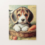 Vintager Niedlicher Beagle Welpe Puzzle (Vertikal)