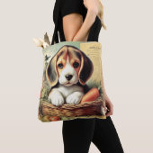 Vintager Niedlicher Beagle Welpe Tasche (Von Nahem)