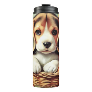 Vintager Niedlicher Beagle Welpe Thermosbecher