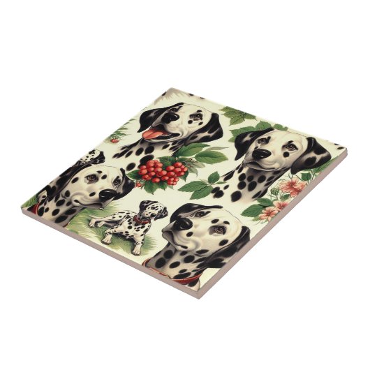 Vintager Niedlicher Dalmatiner Fliese (Seite)