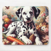 Vintager Niedlicher Dalmatiner Malerei Mousepad (Vorne)