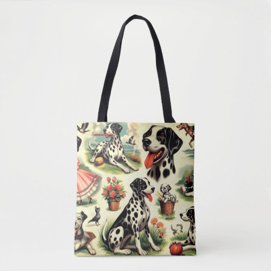 Vintager Niedlicher Dalmatiner Nahtlos Tasche (Vorderseite)