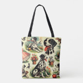 Vintager Niedlicher Dalmatiner Nahtlos Tasche (Rückseite)