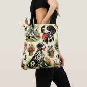 Vintager Niedlicher Dalmatiner Nahtlos Tasche (Von Nahem)