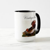 Vintager Niedlicher Entenbird und Foliage Tasse (VorderseiteRechts)