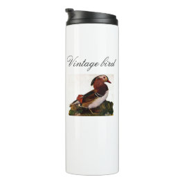 Vintager Niedlicher Entenbird und Foliage Thermosbecher