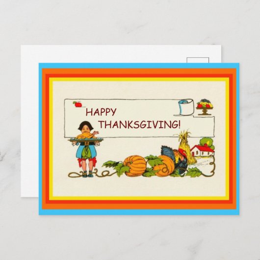Vintager niedlicher Erntedank (geänderte erweitert Postkarte (Vorne/Hinten)