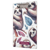 Vintager Niedlicher Faultier Nahtlose Wasserfarbe Klemmbrett (Links)