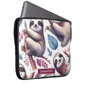 Vintager Niedlicher Faultier Nahtlose Wasserfarbe Laptopschutzhülle (Vorne Rechts)