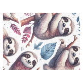 Vintager Niedlicher Faultier Nahtlose Wasserfarbe Tischdecke (Vorderseite (Horizontal))