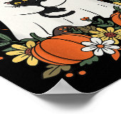 Vintager Niedlicher Geist mit schwarzer Katze und Poster (Ecke)