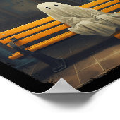 Vintager Niedlicher Geist Wartete auf Stuhlhalm Poster (Ecke)