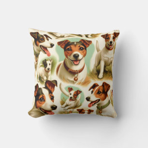 Vintager Niedlicher Jack Russell Terrier Kissen
