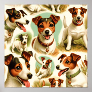 Vintager Niedlicher Jack Russell Terrier Poster