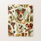 Vintager Niedlicher Jack Russell Terrier Puzzle (Vertikal)