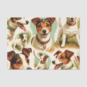 Vintager Niedlicher Jack Russell Terrier Seidenpapier