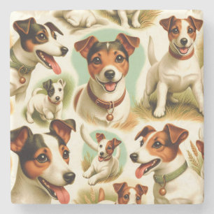 Vintager Niedlicher Jack Russell Terrier Steinuntersetzer