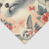 Vintager Niedlicher maltesischer Hund Seidenpapier (Ausschnitt)