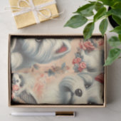 Vintager Niedlicher maltesischer Hund Seidenpapier (Geschenk)