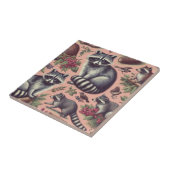 Vintager Niedlicher Racoon Fliese (Seite)