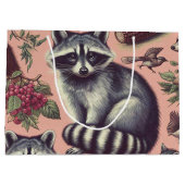 Vintager Niedlicher Racoon Große Geschenktüte (Rückseite)