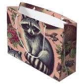 Vintager Niedlicher Racoon Große Geschenktüte (Rückseite Schrägansicht)