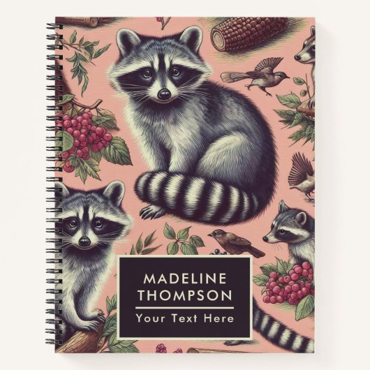 Vintager Niedlicher Racoon Notizblock (Vorderseite)