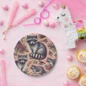 Vintager Niedlicher Racoon Pappteller (Party)