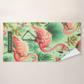 Vintager Niedlicher Rosa Flamingos Badehandtuch (Badehandtuch)